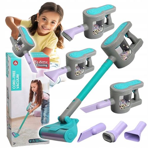 ODKURZACZ PIONOWY ZABAWKA 3 KOŃCÓWKI INTERAKTYWNY DZWIĘK DLA DZIECI RĘCZNY na Arena.pl