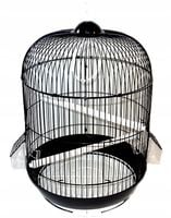 KLATKA OWALNA CZARNA dla PTAKÓW PAPUG PAPUGI KANARKA MEWKI + kolba