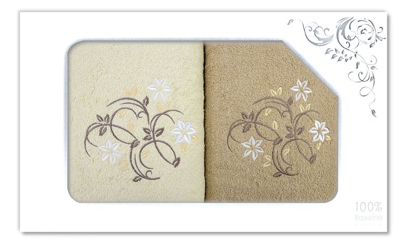 Komplet Ręczników Na Prezent 2 Częściowy Haft Wz-19390 zdjęcie 1