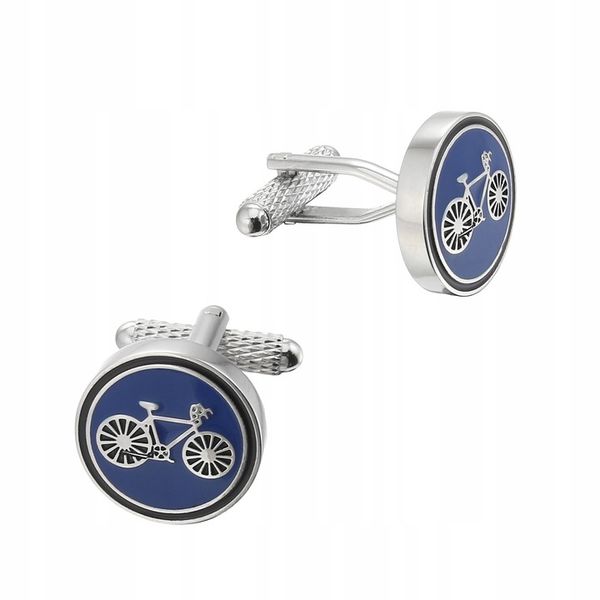 Spinki do mankietów Rower niebieski dla Rowerzysty zdjęcie 3