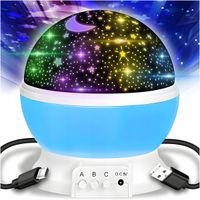 TG56632-3 LAMPKA NOCNA PROJEKTOR GWIAZD NIEBA OBROTOWA 360 NIEBIESKA