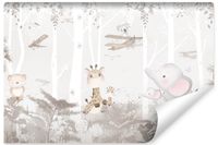 Fototapeta Dzikie ZWIERZĘTA Las Słoniki Samoloty Bajka 90cm x 60cm