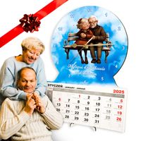 Prezent na dzień Babci i  Dziadka  KALENDARZ 2025 Z ZEGAREM