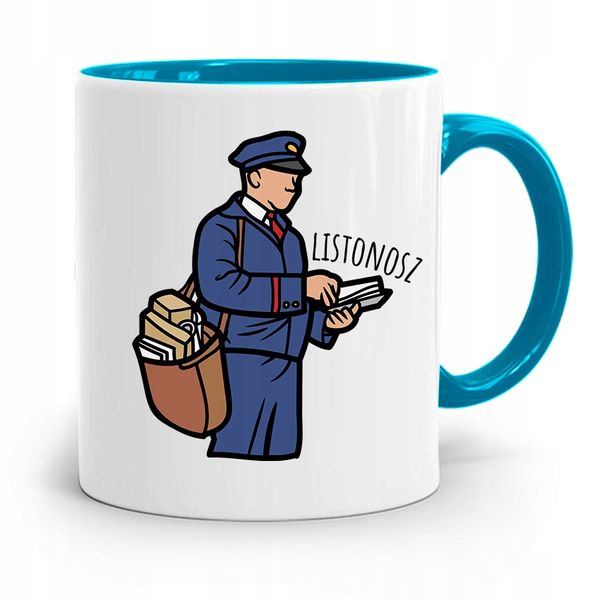 Kubek Błękitny Prezent Dla Listonosza Najlepszy Z Nadrukiem Ze Zdjęciem zdjęcie 1