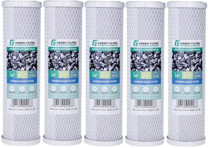 5 x FILTR DO WODY WKŁAD 10' WĘGLOWY GREEN FILTER zdjęcie 1