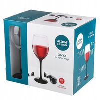 Kieliszki Do Wina 6 Szt Czarne Onyx 330ml Prezent