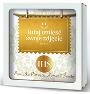 ramka na zdjęcia przestrzenna 22 x 22cm I KOMUNIA ŚW IHS