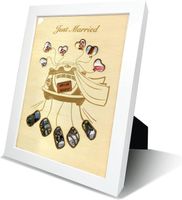 DMHSGIFT Prezentt Ślubny, Pieniądze w Ramce - Kolor Drewna