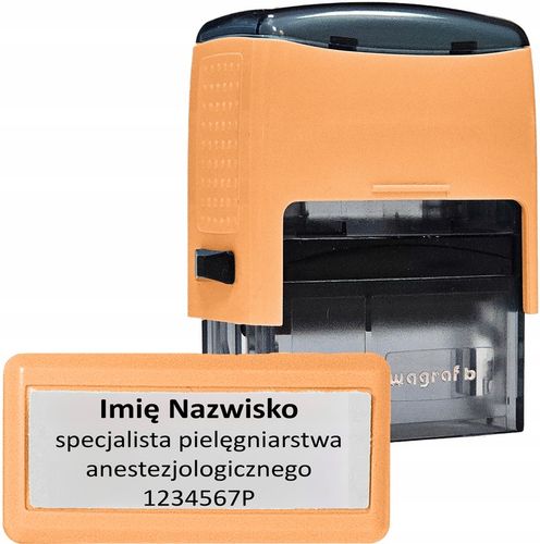 WAGRAF B2 - Pieczątka do 4 wersów - 12 kolorów obudowy do wyboru - IMIENNA na Arena.pl