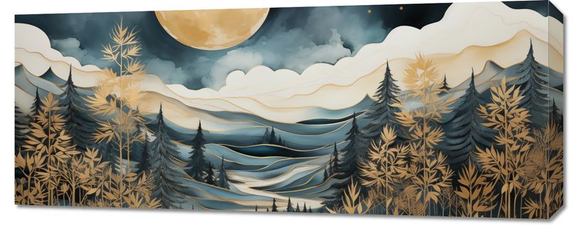 Obraz 100x40cm Szepty Nocnego Lasu zdjęcie 1