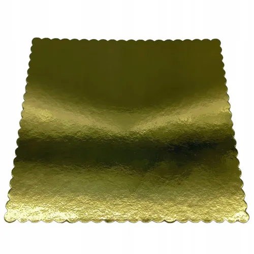 5 SZT PODKŁADY POD TORT CIASTO 30 CM KWADRATOWY ZŁOTY POŁYSK GRUBY SZTYWNY na Arena.pl