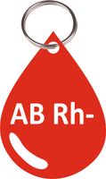 Brelok bryloczek zawieszka do kluczy grawer GRUPY KRWI krew