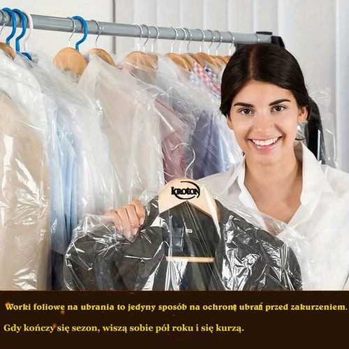 WORKI FOLIOWE NA UBRANIA-skosy- 60 X 100 - 100 szt PRZEZROCZYSTE-WYTRZYMAŁE na Arena.pl