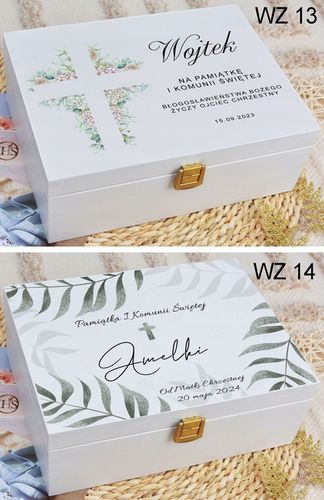 PUDEŁKO białe KOMUNIA prezent NADRUK pamiątka IMIĘ na Arena.pl