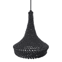 Lampa wisząca ażurowa Mahaka 5181 Shilo hampton pleciona szara