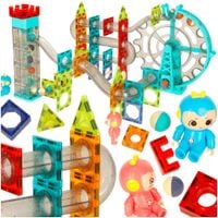 Klocki Magnetyczne Konstrukcyjne Świecące Tor Kulkowy Zestaw XXL 118 el.