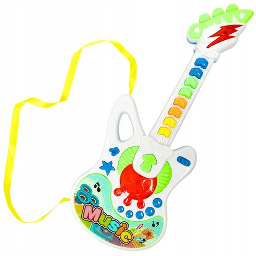 Interaktywna gitara muzyczna zabawka dla dzieci świeci melodie 8klawiszy na Arena.pl