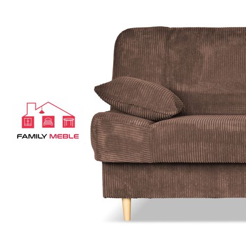 Kanapa sofa Belito rozkładana pojemnik f spania BONELL brązowa sztruks na Arena.pl