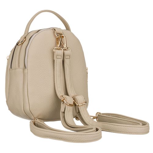 mały plecak damski ze skóry ekologicznej w jasnobeżowym kolorze - rovicky na Arena.pl