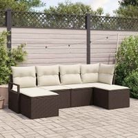 Zestaw Sof 6 pcs Brązowy polirattan