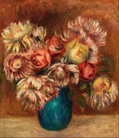Flowers in a Green Vase, Pierre-Auguste Renoir - plakat 40x50 cm