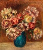 Flowers in a Green Vase, Pierre-Auguste Renoir - plakat 59,4x84,1 cm