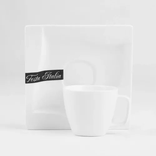 FILIŻANKA ZE SPODKIEM 80ML KPL. VIVA PORCELANOWA BIAŁA DO ESPRESSO KAWY na Arena.pl