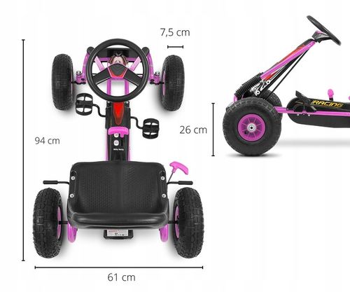 Gokart na pedały Milly Mally Thor Pink na Arena.pl