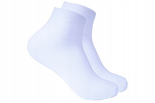 15x KRÓTKIE SKARPETY Bawełniane ODDYCHAJĄCE SKARPETKI sportowe Białe 40-43 na Arena.pl