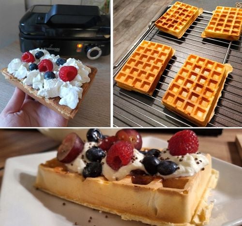 GOFROWNICA 2 DUŻE CHRUPIĄCE GOFRY MOCNA 2000W NIEPRZYWIERAJĄCA POWŁOKA na Arena.pl