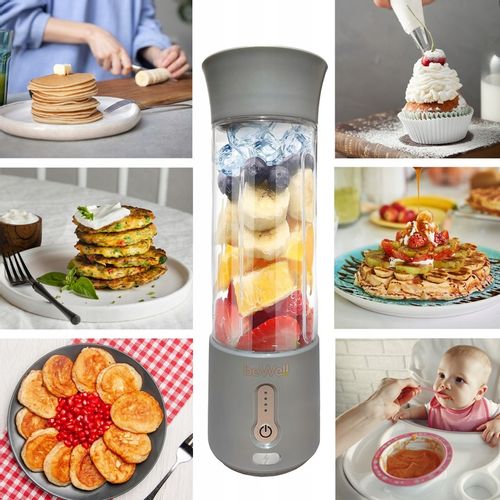 BLENDER KIELICHOWY DO SMOOTHIE I KOKTAJLI RECZNY beWell 500ml BEZPRZEWODOWY na Arena.pl