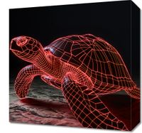 Obraz 40x40cm Neonowy Żółw