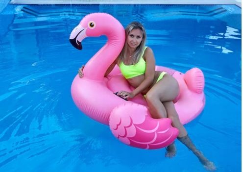 Materac Dmuchany do Pływania Flaming Lekki i Wytrzymały 142x137 INTEX XXL na Arena.pl