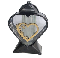 Znicz Serce Czarno Złoty LL87
