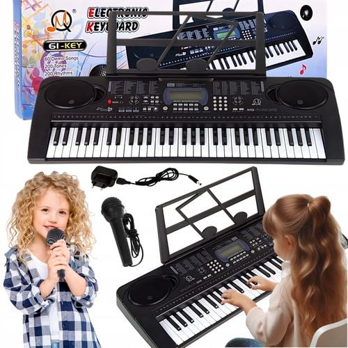KEYBOARD ORGANY PIANINO DLA DZIECI DO NAUKI 61KL USB FM Bluetooth+ MIKROFON na Arena.pl