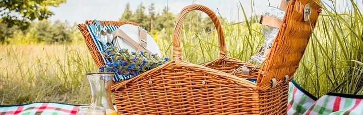 Koszyk piknikowy wiklina termotorba zestaw XXL talerze sztućce dla 4 osób zdjęcie 2