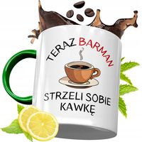 Kubek Zielony Dla Barmana Na Prezent Urodziny Z Nadrukiem Ze Zdjęciem