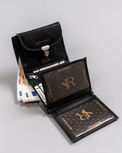 skórzany portfel damski z ozdobnym zapięciem - rovicky na Arena.pl