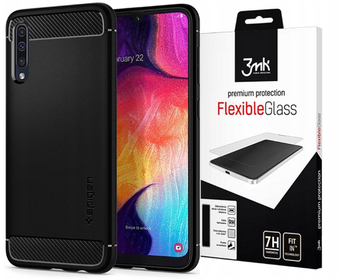 Spigen Rugged Armor Etui Do Galaxy A50 +Szkło 3Mk na Arena.pl