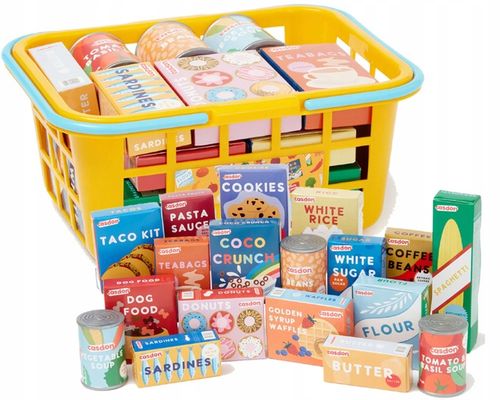 KOSZYK SKLEPOWY ZESTAW PRODUKTÓW SPOŻYWCZYCH ZABAWA W SKLEP CASDON na Arena.pl