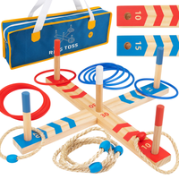 Tooky Toy Drewniana Gra Fun Serso Rzut do Celu Zręcznościowa Ring Toss Ringo