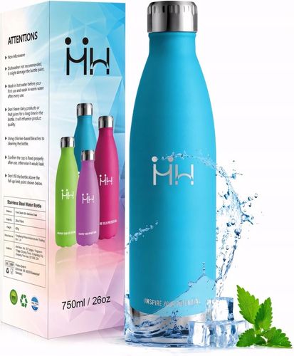 Kubek Termiczny Termos na Kawę Herbatę ze Stali Nierdzewnej Niebieska 750ml na Arena.pl