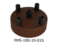 Podsufitka metalowa 5 otworów 100mm rdza naturalna + czarny hamulec