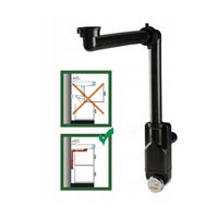 Ukryty syfon umywalkowy Lira oszczędzający miejsce fi32- 40 czarny