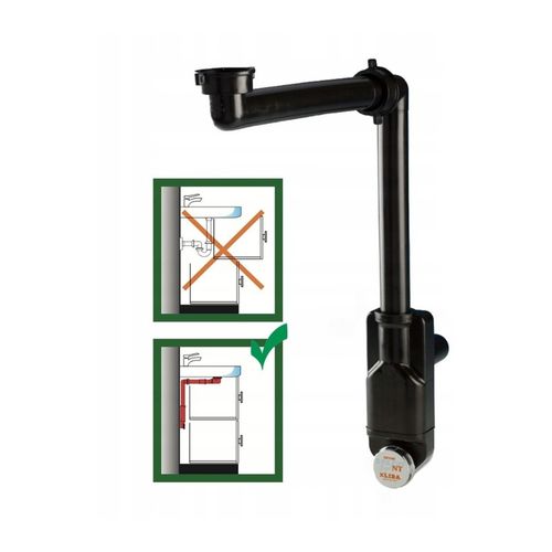 Ukryty syfon umywalkowy Lira oszczędzający miejsce fi32- 40 czarny na Arena.pl