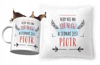 Zestaw Dla Piotra Poduszka + Kubek Na Prezent Z Nadrukiem Ze Zdjęciem
