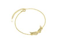 Pozłacana srebrna bransoletka szczęścia gwiazd celebrytka skrzydła anioła cyrkonie srebro 925 Z1320BG