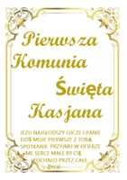Opłatek na Tort Pierwsza Komunia Święta Komunijny Biblia Hostia Format A4