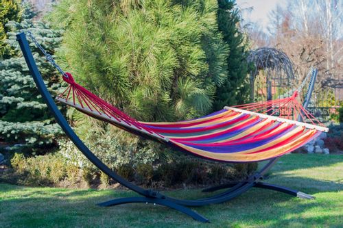 POTENZA Stelaż GRANDE + Hamak ROMA XL Ecru Poprzeczka na Arena.pl