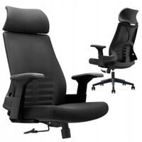 FOTEL BIUROWY KRZESŁO BIUROWE FOTEL OBROTOWY CZARNY ERGONOMICZNY